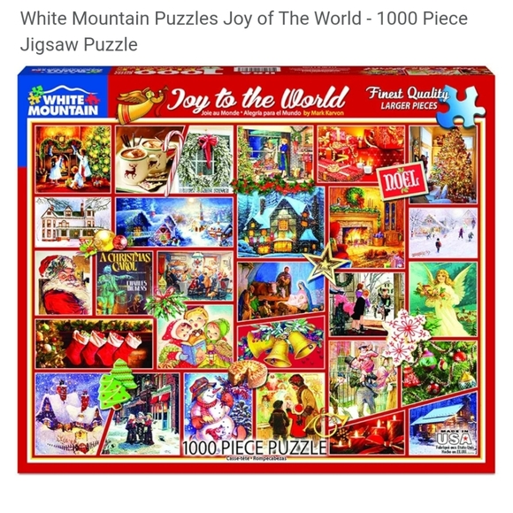 Like New White Mountain Christmas Puzzle 1000 pieces - Picture 1 of 7